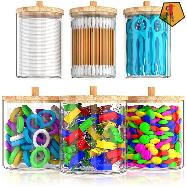 Rebrilliant Lanequia Acrylic 6 Piece Bathroom Storage Jar Set Wayfair